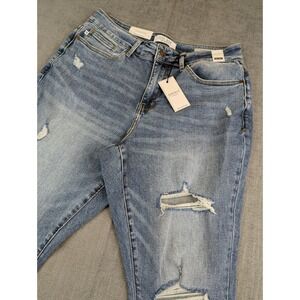 NWT Judy Blue Jeans Womens Plus 16W Denim Distressed Slim Fit High Waist Denim